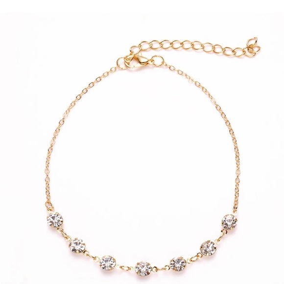 Gold Tone Rhinestone Anklet Bracelet - NWT - Picture 4 of 5